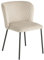 Riess Ambiente Design Stuhl Lyon - beige Cord - Schwarze Metallbeine - Esszimmerstuhl ohne Armlehne