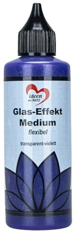 Ideen mit Herz Glas-Effekt-Medium, Wasserbasis, 12-24 Stunden Trocknungszeit, für Glaskunst-Optik (Transparent-violett)