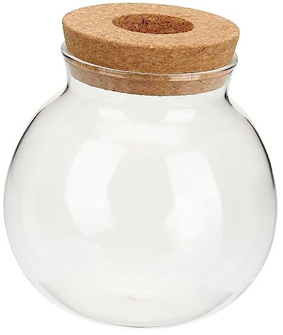 HANABASS Hydrokulturvase Glas Kugelform Klein Mit Flaschenverschluss Tischpflanzenbehälter Wasserpflanzen Terrarium Pflanzgefäß Fürs Zuhause