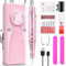 yomanta Torno para Uñas Profesional 45000 RPM, Portatil Pulidor Lima Electrica Uñas, USB Recargable 10H+ Duración de la Batería con 12 Bits, Torno de Uñas Inalambrico, Pantalla LCD, para Uñas de Gel
