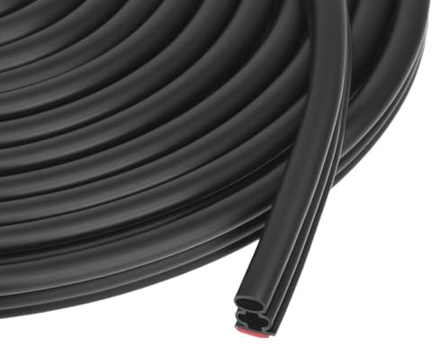 QWORK® 10M Türdichtung Selbstklebend Selbstklebend 12mm x 12mm Schwarz für Türrahmen & Fensterisolierung - Flexibel und Wasserdicht