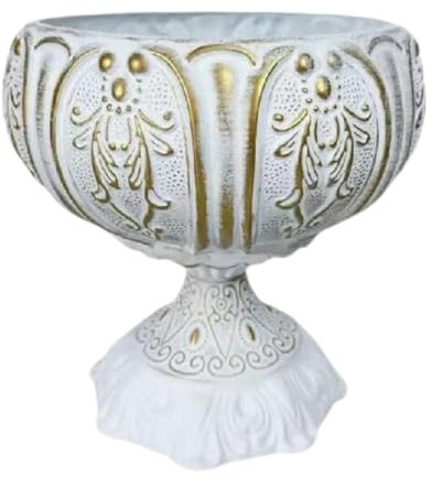 Fenteer Decorative Urn Planter Pillar Plant Container Plant Container Vintage Pedestal Planter Chic Metal Vase for Front Door Wedding, L