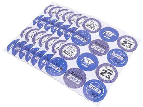 Veemoon 20 Stück Abschluss Aufkleber Selbst Glückwunsch Vinyl Hochzeit Sammelalbum Siegel 2023 Abschlussaufkleber Ästhetisch Kreis Aufkleber Favorisieren Gold Grad Kupferplattenaufkleber