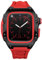 ZXZZNO Para Apple watch band 44mm 45mm funda protectora de aleación de titanio Para iWatch S9 8 7 6 5 4 correa de reloj modificada(Red,45MM)