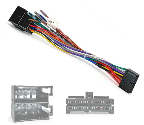 SPTSSWET 20 Poliger auf ISO Kabeladapter Autoradio Adapter | mit Lenkradsteuerung, Rückwärtssteuerungslinien, Plug & Play