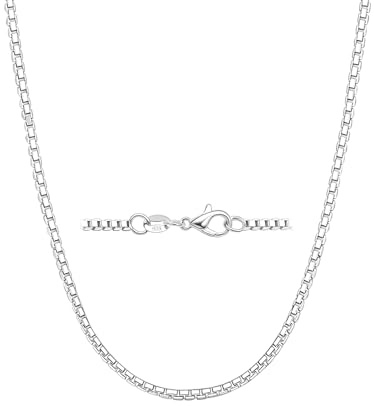 Kraven Feine 925 Silber Damen Halskette ohne Anhänger, Silberkette in 40.45.50.55.60 cm verfügbar Silberschmuck