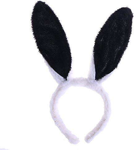 Noire Serrage-Tête Accessoire Cheveux en Polaire, Oreilles de Lapin Doux | Toucher Confortable, Port Agréable, Style Animal, Convient aux Nourrissons Adultes, Tenue Facile au Quotidien
