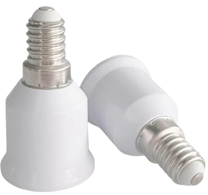 Ioensy 2 Pièces Adaptateur de Douilles E14 vers E27, Convertisseur de Douille et Culot Réducteur pour Lustres, Lampes LED, Appliques, Plafonnier Moderne, Compactes avec Connexion Sécurisée ABS