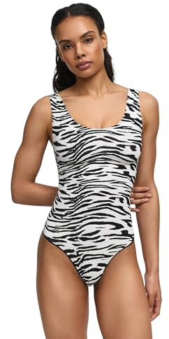 CFab Shapewear Damen Body Bauchweg mit String Tank Bodysuit | Starke Bauchkontrolle String Design nahtloser Komfort breite Träger und sicherer Sitz unter enger Kleidung