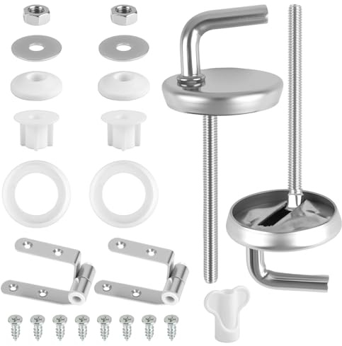 2 Piezas Bisagra de Acero Inoxidable para Tapa de Inodoro Universal, Toilet Seat Hinge para Fijación de Tapas Asiento WC, Repuesto de Tapa de Inodoro Bisagras de Asiento Accesorios con Roca