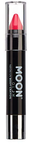 Moon Glow Crayón corporal en barra de pintura UV neón para rostro y cuerpo Rosa intenso 1 Unidad (Paquete de 1)