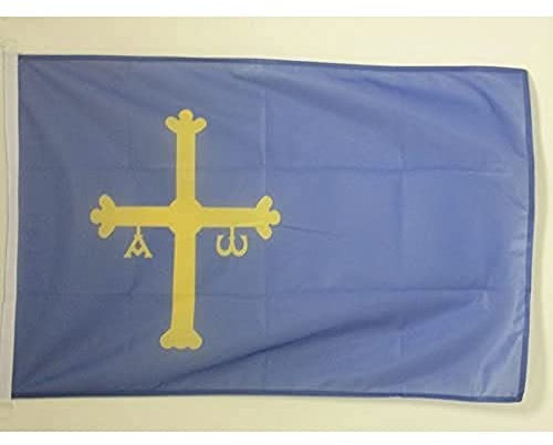 AZ FLAG Bandera Nautica Del Principado de Asturias 45x30 cm - Pabellón de Conveniencia Asturiana 30 x 45 Cm, Bandera de Barco con anillas