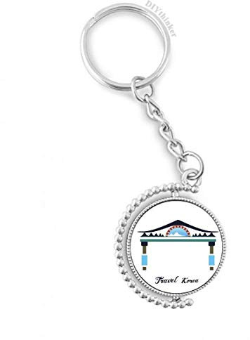 DIYthinker Traditionelle Memorial Arch In Korea Drehbare Schlüsselanhänger Ringe 1.2 Zoll x 3.5 Zoll Mehrfarbig