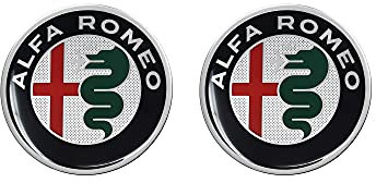 Alfa Romeo Adesivi 3D Ufficiali Logo Color, Diam. 12 mm, 2 Pezzi