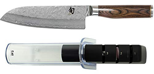 Shun Premier Santoku Messer- und Kai Messerschärfer-Set, 17,8 cm