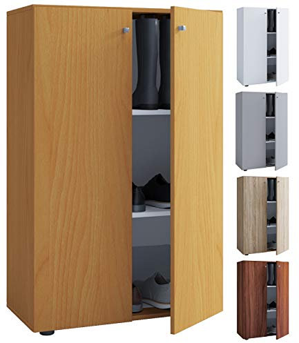 VCM Büroschrank mit 3 Fächern | moderner Aktenschrank mit Drehtüren | Maße ca. B. 70 x H. 110 x T. 40 cm – Lona 3-Fach