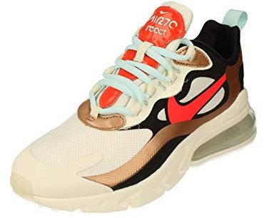 Nike Air Max 270 React Donne Running Trainers CT3428 Sneakers Scarpe (UK 7.5 US 10 EU 42, Sail Black metalllic Red 100)