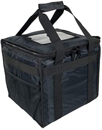 Hot Food Bag For Pizza, Takeaway, Restaurant, Picnic, Indian, Chinese, Kebabs, Catering, Delivery Bag, Thermal Insulated (Black, 30L - 32x32x30cm)