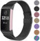 Faliogo Metall Ersatzarmband Kompatibel mit Fitbit Charge 3 Armband/Fitbit Charge 4 Armband, Einstellbare Edelstahl Ersatz Armbänder für Damen, Groß Schwarz