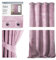 AmeliaHome Set Vorhang H 270 x B 140 cm mit Raffhalter 54 x 10 cm Velvet Optik Puderrosa 1 St. Ösenschal Samt Halbverdunkelungsvorhang Fensterdekoration Dekoschal Dekorvorhang