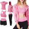 ODWTMRK Ensembles de Sport Femme Survêtement 5 Pièce Sportswear Costumes de Sport Gym Yoga Athletisme Fitness Jogging Tenue de Sport (Rose,L)