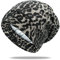 OLESILK Seide & Baumwolle Jersey Mütze leichte und weiche Slouch Beanie Wendemütze Strickmütze Unisex verstellbar für Damen & Herren, Leopard 02