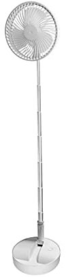 Stand Fan Folding Portable Telescopic Floor USB Fan with 3600/7200mAh Rechargeable Battery 4 Speeds Super Quiet Oscillating Fan