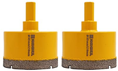 HIGHDRIL Forets Diamant pour Carrelage - 55mm × 2 Tige Triangulaire Scie Cloche pour Céramique Porcelaine Granit Marbre Maçonnerie