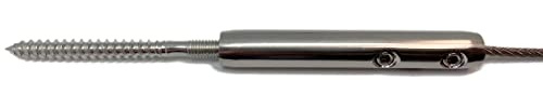 Tecklenborg, Kegel GmbH DIY NIRO-Schraubterminal M6 (für 3 & 4mm Drahtseil) & Stockschraube - 3X Rechtsgewinde & 3X Linksgewinde (= 6 Stück)