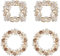 FINGERINSPIRE 4 Elegante Schuhclips aus Kristall mit Strasssteinen, (rund und quadratisch, hellgolden) Brautschuhschnallen mit Blumen für Hochzeit, Party, Geldbörse, Zubehör, Dekoration