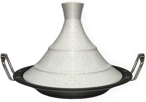 Metmann Professional Tajine en revestimiento antiadherente, plano para tajina, acero inoxidable, apto para todo tipo de fuegos, incluyendo inducción, lavavajillas (38 cm)