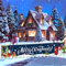 Weihnachten Banner Deko Outdoor, Großes Blau Frohe Weihnachts Deko mit Weihnachtsmann Schneemann Hintergrund, Christmas Hof Schild Banner für Outdoor Zaun Garten Neujahr Party Dekoration, 210 x 40 cm