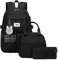 Joymoze Frauen Mode Reise-Rucksack Satz geräumig Laptop Rucksack Satz lässig Daypack für Mädchen Schwarz