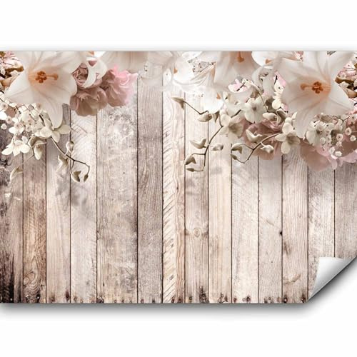 murando - Fototapete Premium-Vlies Holzoptik, 350x256 cm, Schlafzimmer | Premium-Vliesstoff, Full HD Druck, hochwertige Verarbeitung fürs Wohnzimmer, schnelle Montage, lichtbeständig, geruchsfrei