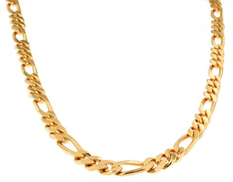 Tendenzalia original italienische Figarokette vergoldet 7 mm 70 cm Halskette Gold-Kette Herren-Kette Damen Geschenk Schmuck