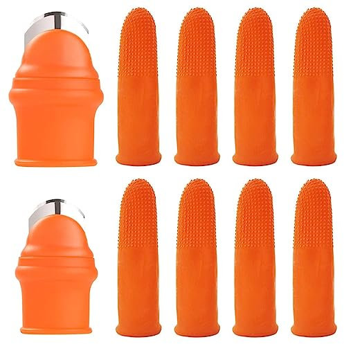CRLLDPM 2 Ensemble Outils de Couteau de Pouce en Silicone de Jardin, Coupe-Doigt de Pouce séparateur avec Manchon de Doigt, Cadeaux de Jardinage