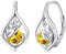 November Geburtsstein Ohrringe 925 Sterling Silber Ranke Leverback Ohrringe für Frauen Geburtsstein Creolen Schmuck für Frauen (Citrin)