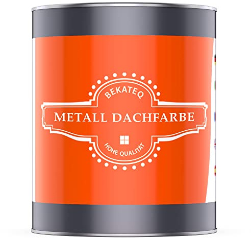 Dachfarbe 3 in 1 Lichtgrau 1L in seidenglänzend, für Metalldach, Blechdach, Eternit - Blechdachfarbe & Sockelfarbe, Metallschutzlack, Dachbeschichtung - BEKATEQ LS-580