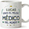 MUGFFINS Tazas Personalizadas para MÉDICO hombre - En Español - Mejor del Mundo - 11 oz / 330 ml - Regalo Personalizable original y divertido