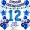 Deko 12. geburtstag Junge luftballon blau tortendeko 12 geburtstag Junge deko geschenk für 12. Geburtstag Junge blau Geburtstagsdeko 12 jahre Junge geburtstags deko ballon 12 Geburtstag Deko Junge
