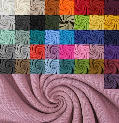 Generisch Wintersweat Meterware Uni - Sweatshirt Stoff meliert - Baumwoll Sweat zweifarbig - weicher Stoff für Pullover/Hoodies - ÖkoTex 100 *Ab 50cm, Farbe: 012 Nude