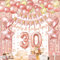 ZERODECO Rose Gold Birthday Party Decorations 30th, Happy Birthday Banner 30th Theme Banner Fringe Curtain 30 Garland Heart Star Foil Confetti Balloons for Women Girls Queen Princess Birthday Party