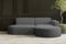 Kaiser Möbel, Ecksofa, Schlafsofa, Sofa Modena Studio Parma, Modern Design Couch, Polsterecke, Freistehend Sofa Wohnzimmer -Stoff Verita Stahl Rechts