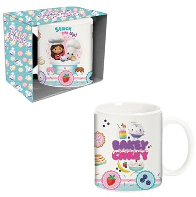 Gabby's Doll House Tazza da Colazione, Tazza Classica in Ceramica, Tazza Design Gabby Pandy Paws e Kitty Fairy, Set Regalo per Ragazze, GBD-6593