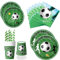 ASSUGO pappteller Fussball fußball deko Geburtstag einwegteller 60pcs, Kindergeburtstag Partygeschirr mit fußball servietten Teller Becher Strohhalme - EM 2024 geburtstagsdeko