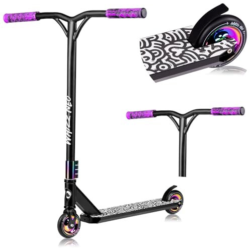 LIONELO WHIZZ Stunt Scooter, ABEC-9 Kugellager, Aluminium Deck, HIC Kompressionssystem, 110mm Rollen, breiter T-Rohr Lenker, Flex Fender MN Steel Bremse, einzigartiges Design