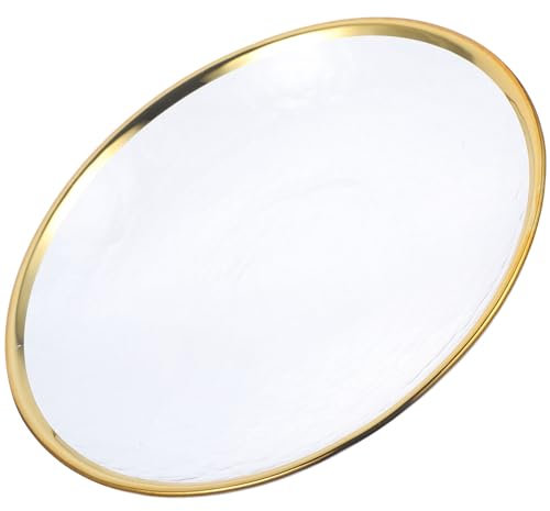 Alipis Plato De Vidrio Japonés Con Borde Dorado Resistente Altas y Bajas Temperaturas Para Ensaladas Pastas y Postres Mesa Comedor Elegante