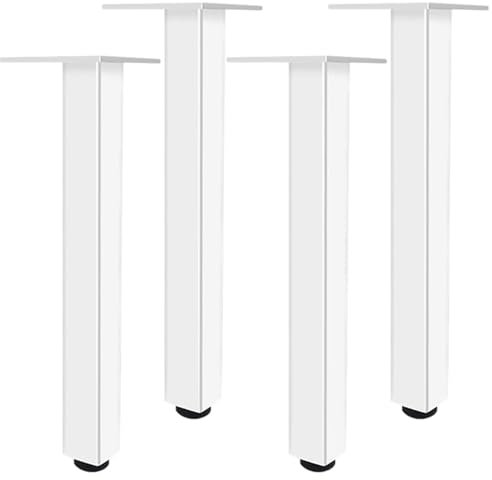 SZLXJMFL Blanc, Lot de 4 Pieds de Meubles Pied de Table Ronds Réglable, Aluminum Alloy 6-40cm Socles Pieds Meuble Cuisine TV Commode Pieds pour Meuble de Salle de Bain Vis Inclus-37cm/14.6
