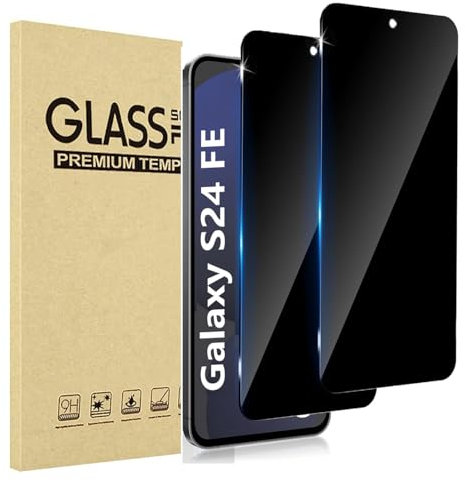 JMDZDL Schutzfolie für Samsung Galaxy S24 FE 5G Sichtschutz, [2 Stück] Privatsphäre Schutzglasfolie für Samsung S24 FE Privacy Displayschutzfolie 9H Härte Anti-Spy Gehärtetes Glas Blickschutzfolie