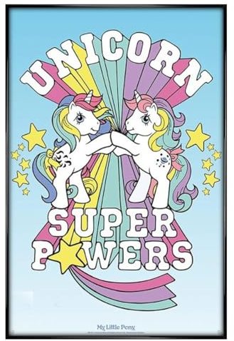 My Little Pony Einhorn Super Powers Maxi-Poster – schwarz glänzend gerahmt